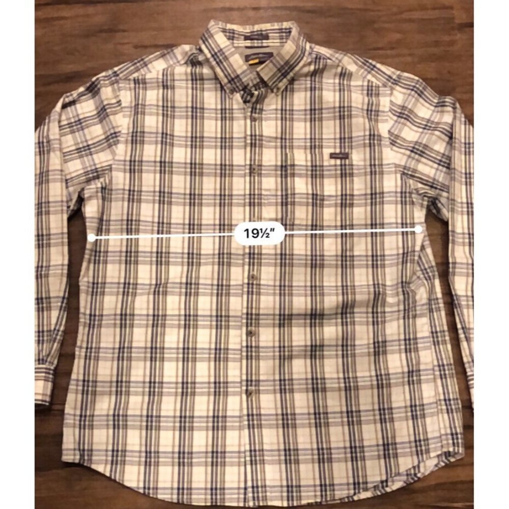 Eddie Bauer Men's Large Checkered Long Sleeved Button Down Classic Fit Shirt - Picture 5 of 5